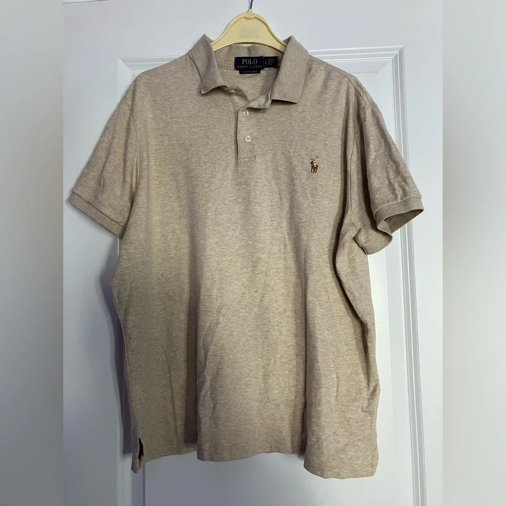 Ralph Lauren Custom SlimFit Men's Tan Polo Shirt